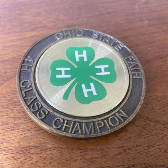Vintage Ohio State Fair 4H Class Champion Belt Buckle OQHA Round 2 3/4